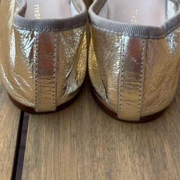 Loeffler Randall Metallic Gold Leather Mary Jane Flats - Picture 7 of 7